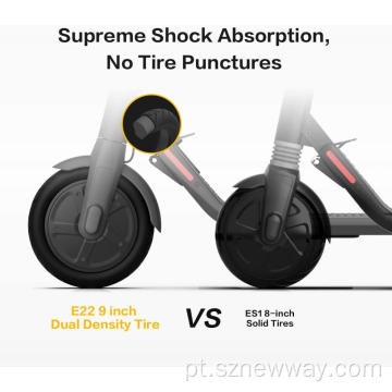 Ninebot E22 Scooter Elétrico Pneus Dupla Densidade de 9 &quot;